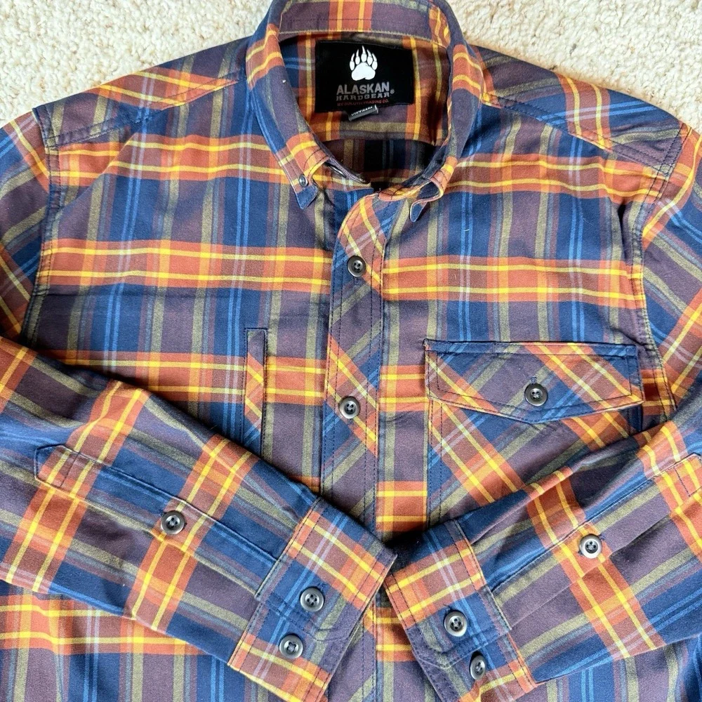 Alaskan Hardgear Mens Boar's Nest Flannel Long Sleeve Shirt Med Plaid Multicolor